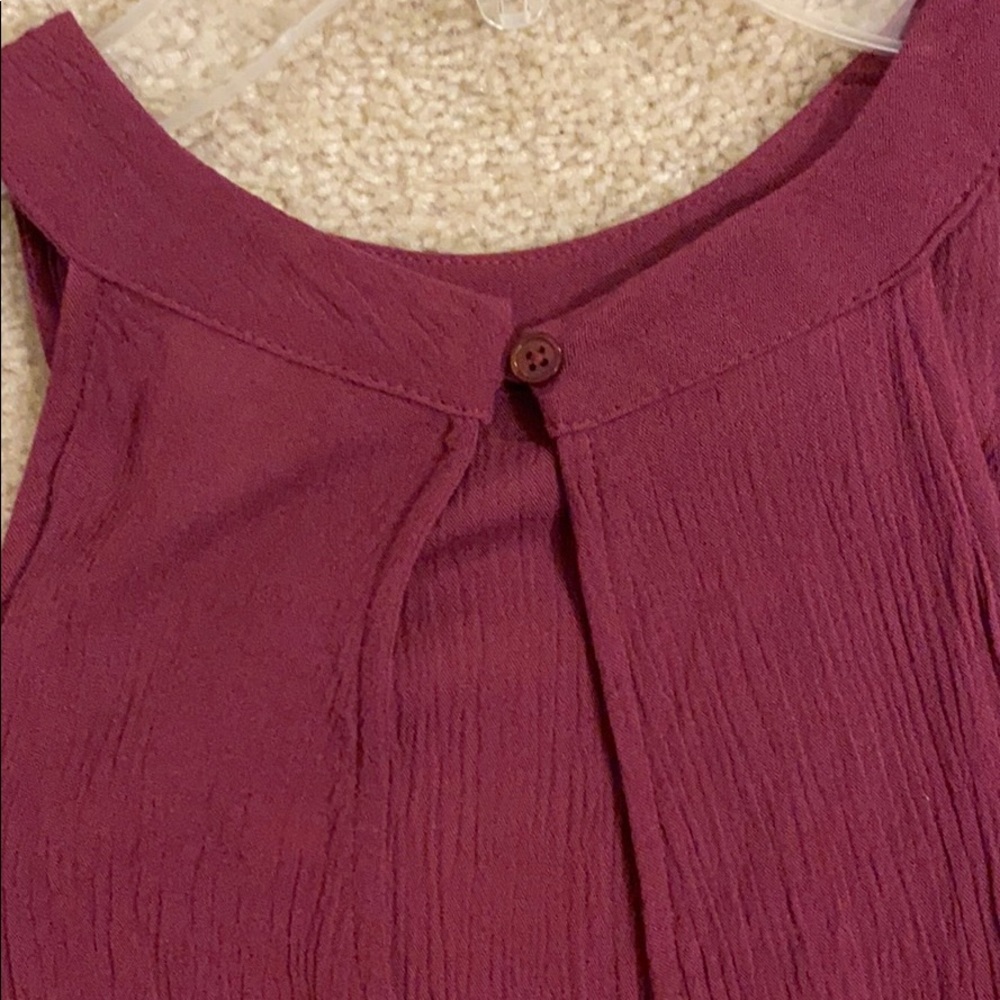 Mossimo Maroon Ruffle Shorts Sleeveless Romper - Picture 3 of 7